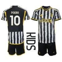 Juventus Paul Pogba #10 Fußballbekleidung Heimtrikot Kinder 2023-24 Kurzarm (+ kurze hosen)